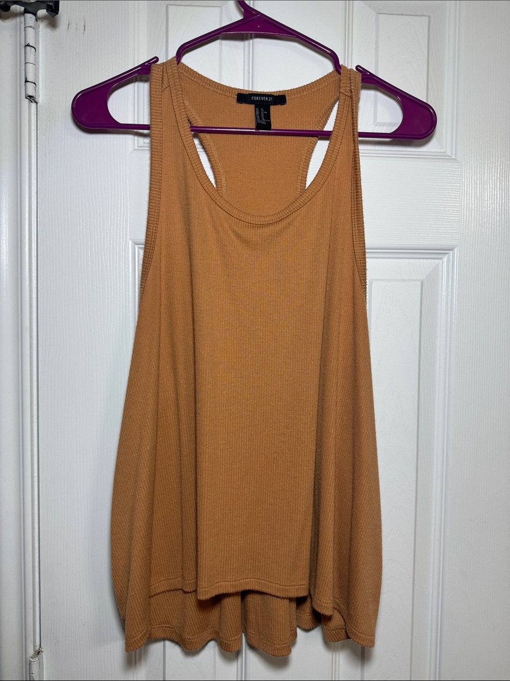 Forever 21 Ribbed Mustard Racerback Tank Top
